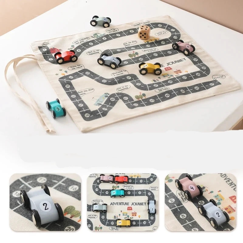 Jogo Montessori Carrinhos de Madeira - Criatividade Materna