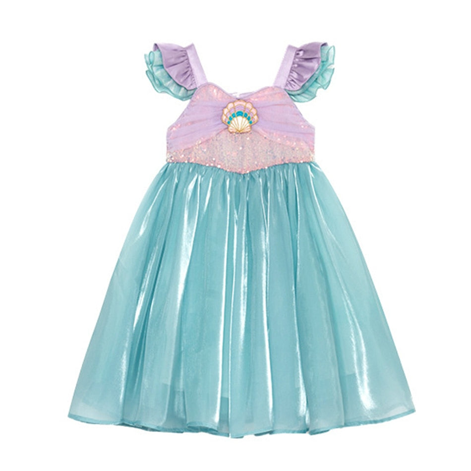 Vestido Infantil Sereia de 2 a 8 anos