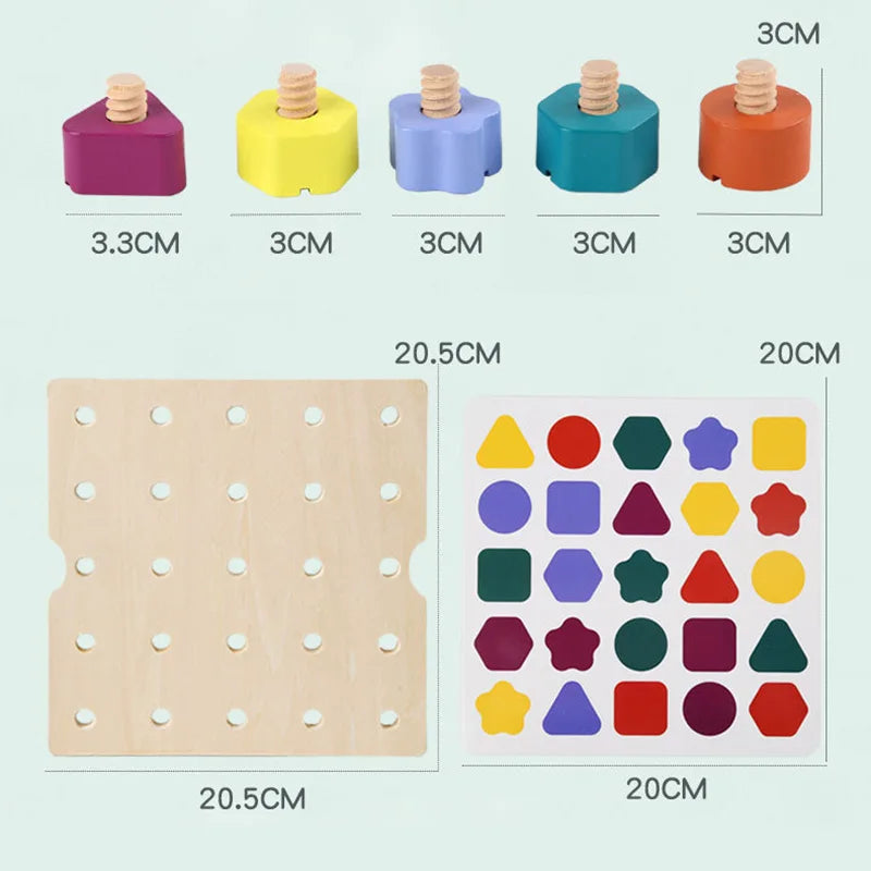 Painel Sensorial Parafusos Coloridos - Criatividade Materna