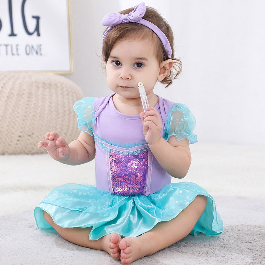 Vestido Princesas Disney para bebê de 0 a 18 Meses - Criatividade Materna