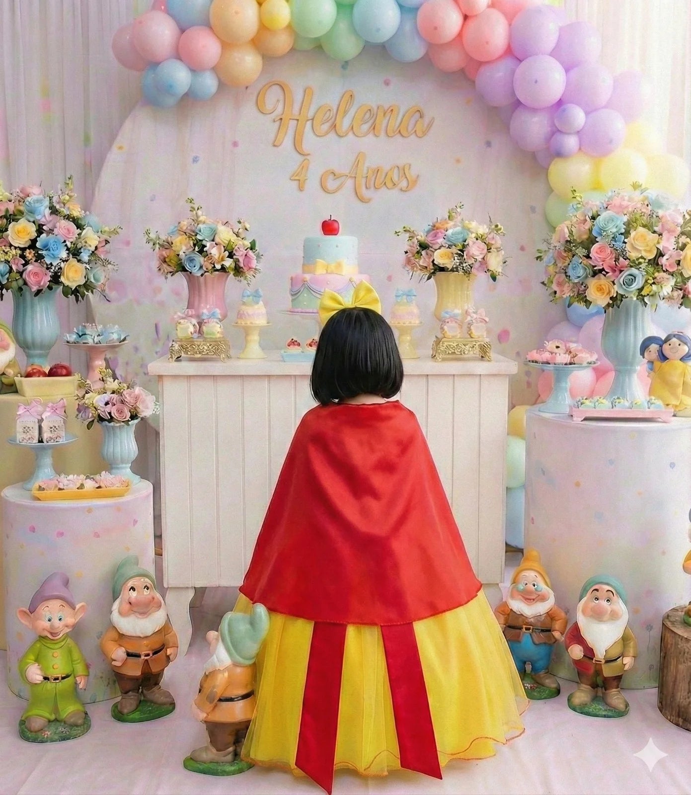 Vestido Branca de Neve Luxo de 1 ao 12