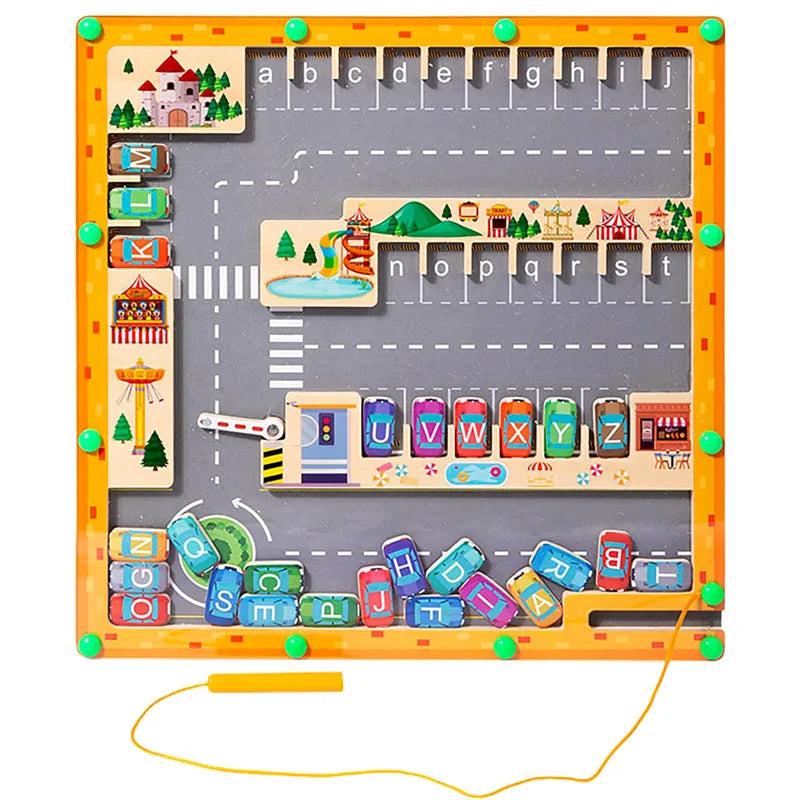 Veja o Alfabeto Magnético Carros em Movimento, um brinquedo Montessori educativo que ajuda crianças a aprenderem as letras do alfabeto de maneira divertida e interativa. Com letras magnéticas e carros, é perfeito para estimular a coordenação motora e habilidades cognitivas dos pequenos. Ideal para crianças a partir de 2 anos.

