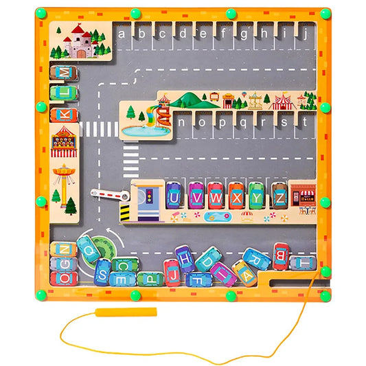 Veja o Alfabeto Magnético Carros em Movimento, um brinquedo Montessori educativo que ajuda crianças a aprenderem as letras do alfabeto de maneira divertida e interativa. Com letras magnéticas e carros, é perfeito para estimular a coordenação motora e habilidades cognitivas dos pequenos. Ideal para crianças a partir de 2 anos.

