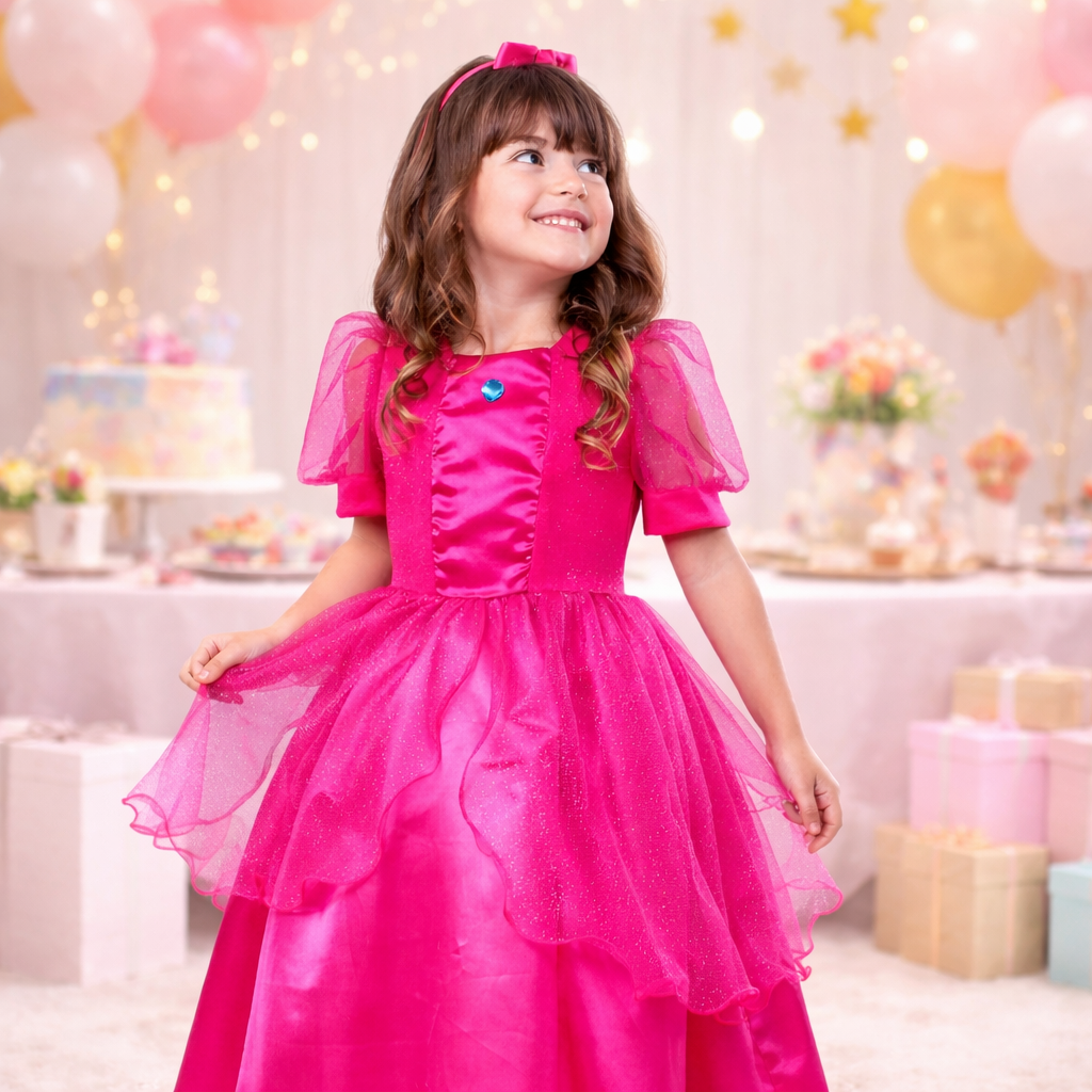 Vestir como Peach

Vestimenta detalhada

Vestido

Vestido de princesa

Universo do Super Mario

Transformação mágica

Super Mario

Sonho de princesa

Roupa icônica

Realeza infantil

Qualidade excepcional

Princesa do reino dos cogumelos

Personagem de videogame

Mundo dos

Moda temática.

Festa a fantasia

Fantasia temática

Fantasia Princesa Peach

Fantasia infantil

Fantasia de personagem

