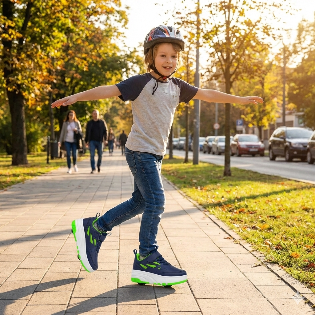 Kids' Sneakers with 4 Retractable Wheels – Fun and Adventure with Every Step!