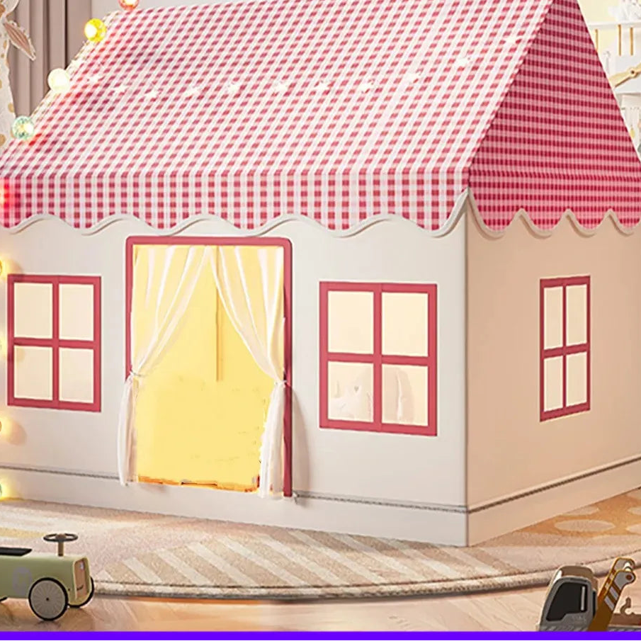 Tenda Infantil Casinha Dobrável - Cabana de Brincar para Meninos e Meninas