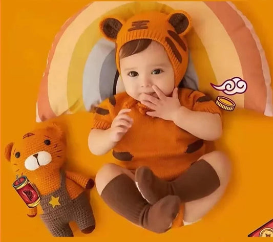Macacão Baby Tigrinho de 3 a 6 Meses - Criatividade Materna