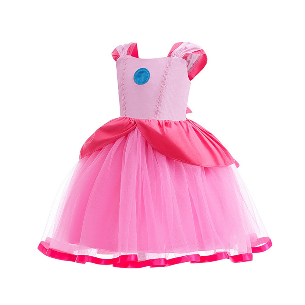 Vestido Princesa Peach do Super Mario - Do nº 1 ao 6 - Criatividade Materna