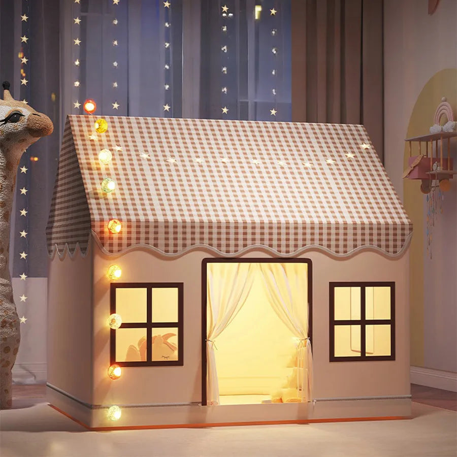 Tenda Infantil Casinha Dobrável - Cabana de Brincar para Meninos e Meninas