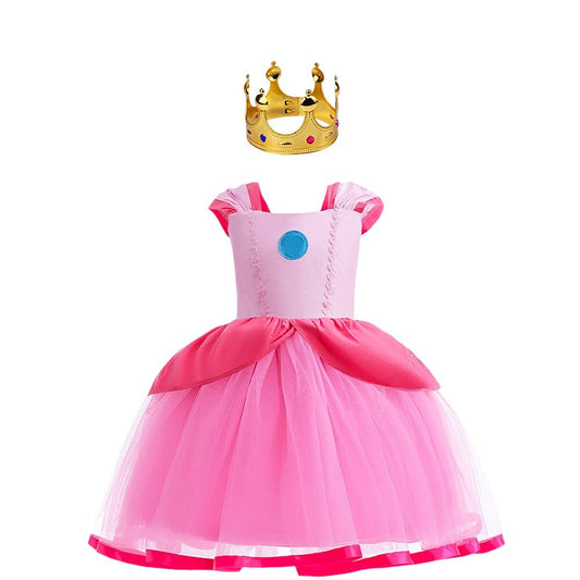 Vestido Princesa Peach do Super Mario - Do nº 1 ao 6 - Criatividade Materna