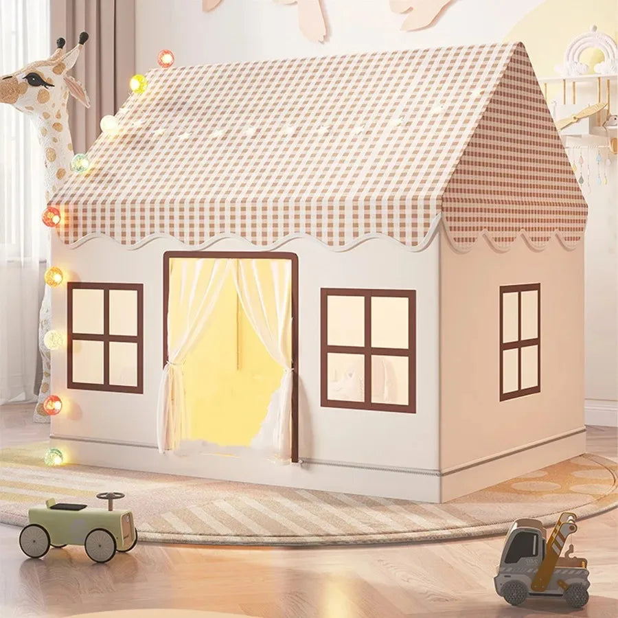 Tenda Infantil Casinha Dobrável - Cabana de Brincar para Meninos e Meninas