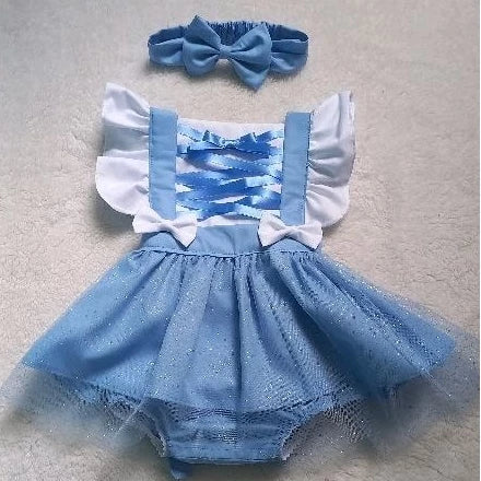 Vestido Romper Princesas Disney para bebê de 0 a 18 Meses