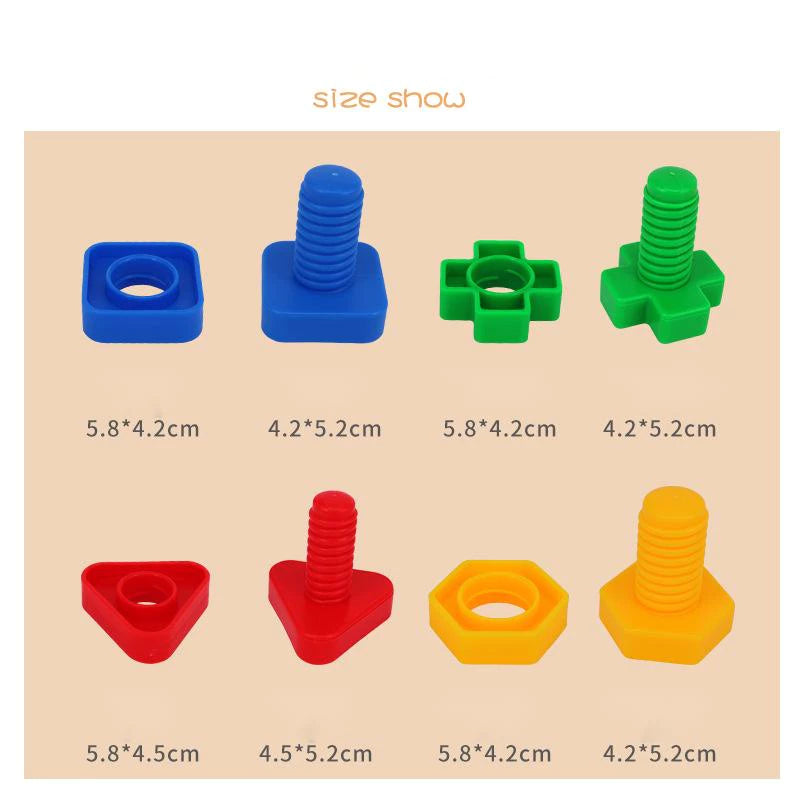 Painel Sensorial Parafusos Coloridos