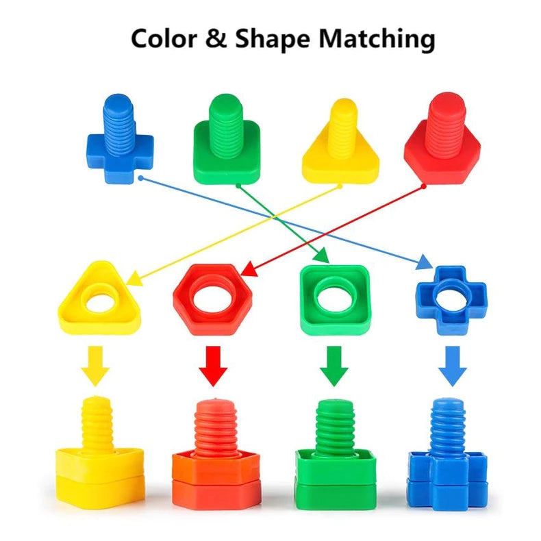 Painel Sensorial Parafusos Coloridos