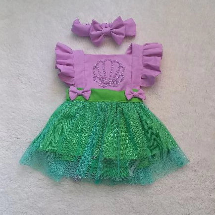 Vestido Romper Princesas Disney para bebê de 0 a 18 Meses