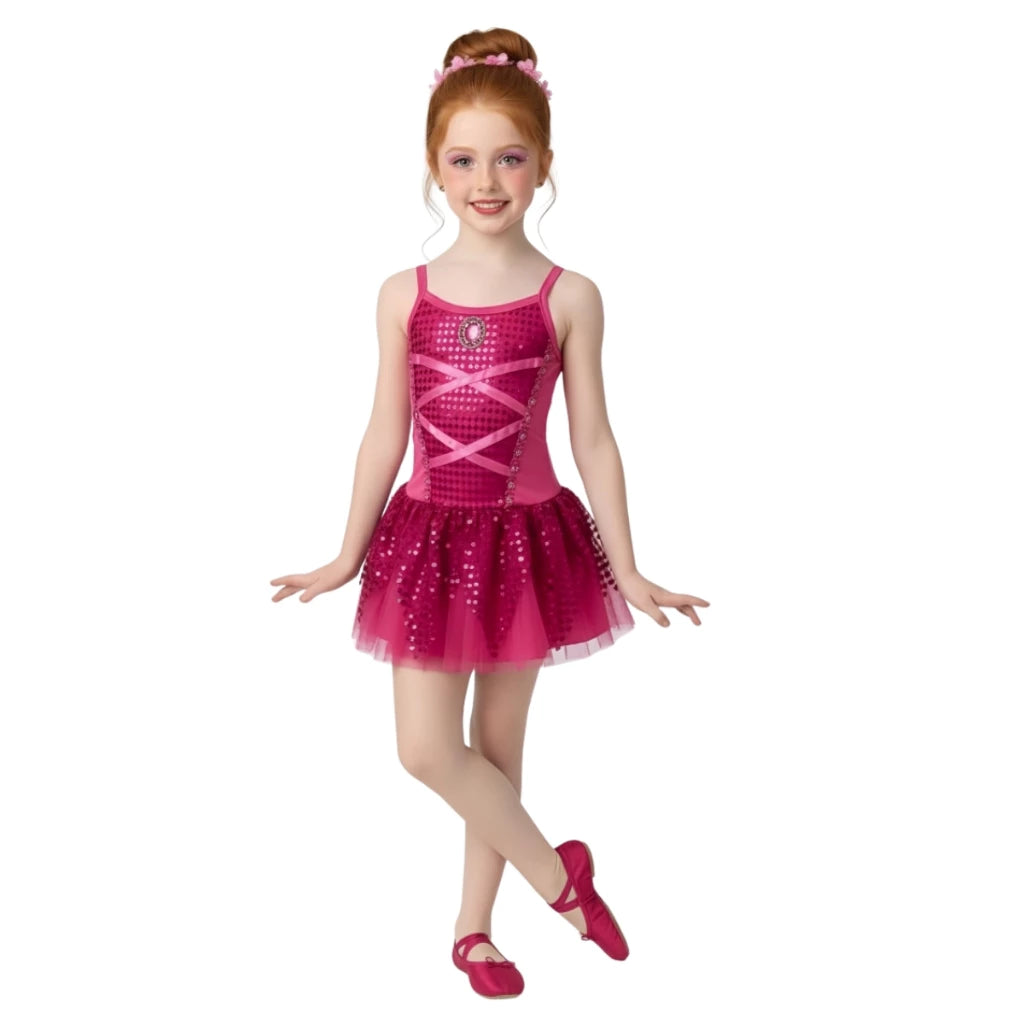 Vestido Bailarina Princesas com Tutu Luxo 2 aos 10 anos
