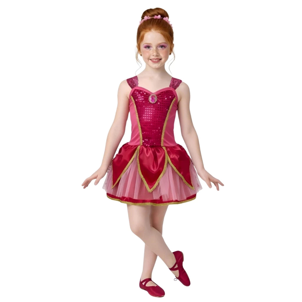 Vestido Bailarina Princesas com Tutu Luxo 2 aos 10 anos