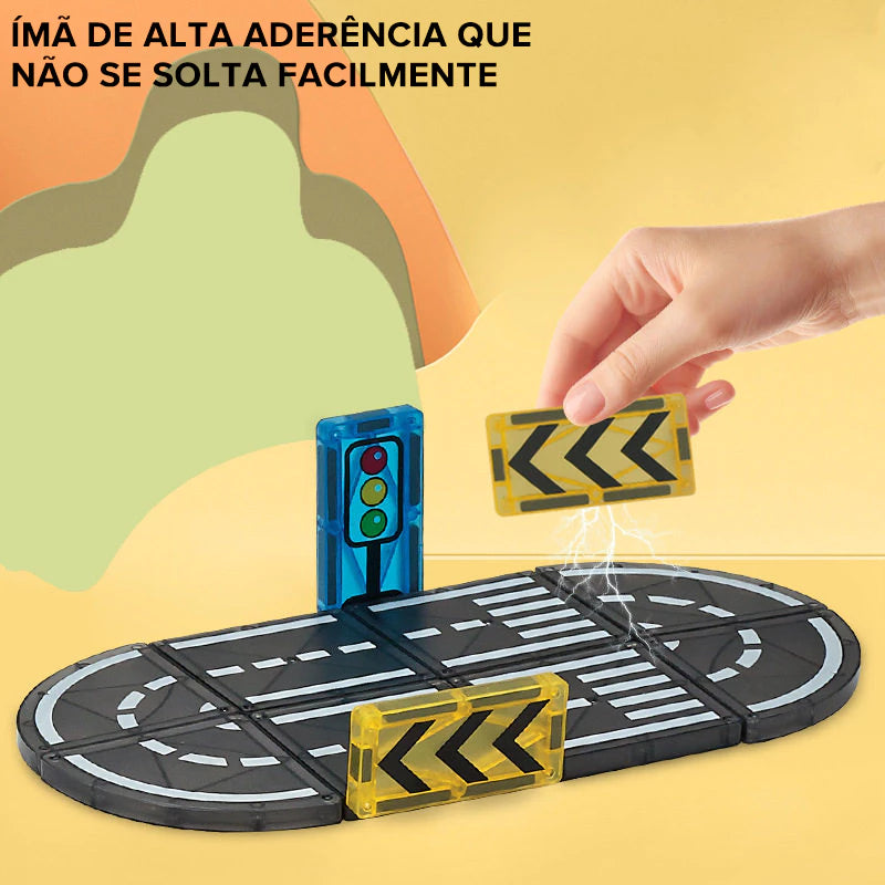 Estrada Magnética - Conjunto de Blocos de Construção para Crianças