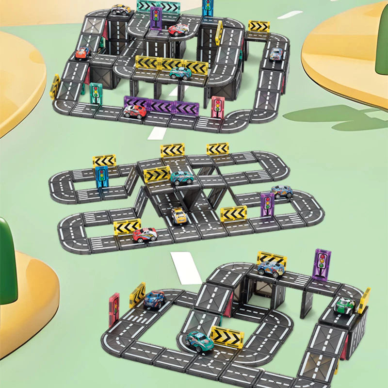 Estrada Magnética - Conjunto de Blocos de Construção para Crianças