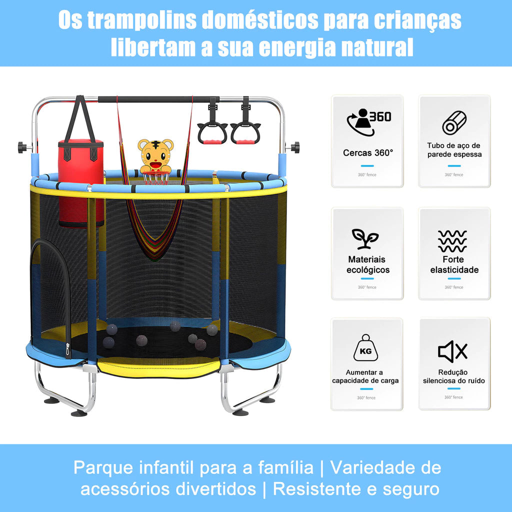 Equilíbrio Kids: 5-in-1 Kids Trampoline - Challenge Coordination and Agility