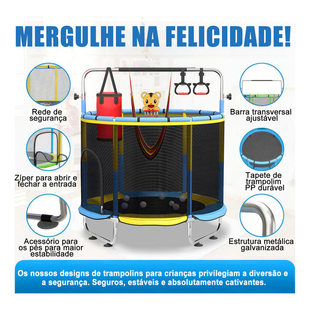 Equilíbrio Kids: 5-in-1 Kids Trampoline - Challenge Coordination and Agility