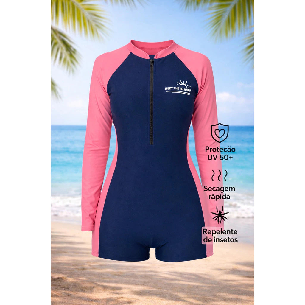 Macacão Juvenil Praia Proteção Uv50+ Menina Maiô